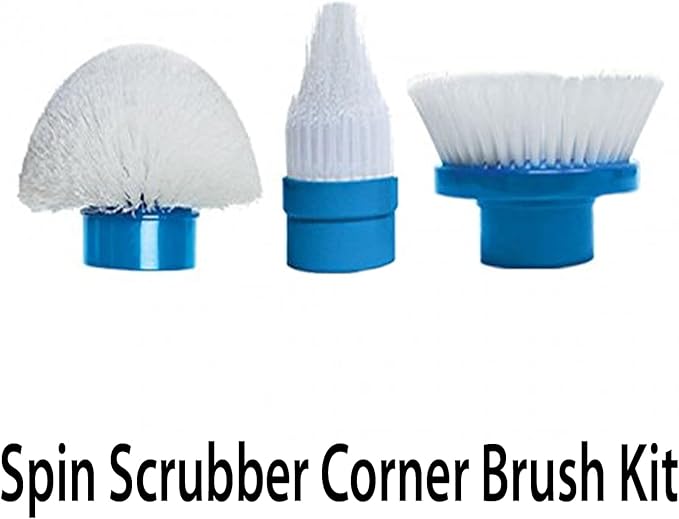 As Seen On Tv Replacement Brushes for Turbo Scrub Pro Power Electric Spin Scrubber Corner Brush Kit