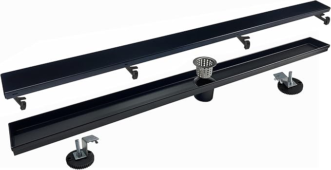 72 Inch Linear Shower Drain,Rectangle Shower Floor Drain, with Removable 2-in-1 Tile Insert Grate Cover and SUS304 Stainless Steel CUPC Certificate(72 inch)