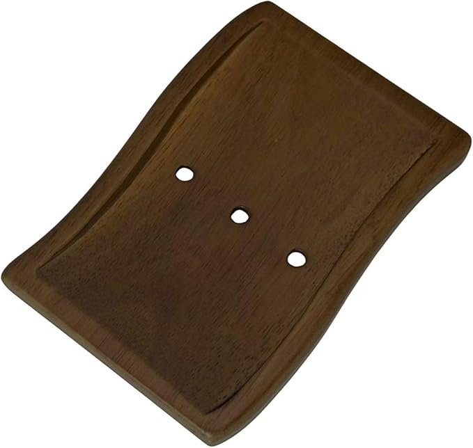 Soap Dish, Wooden Soap Holder with Wave Design for Fast Drainage & Non-Slip Base, for Shower, Bathroom, and Kitchen Sink