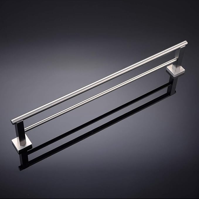 Miyili 30-Inch Bathroom Double Towel Bar Brushed Stainless Steel Bath Towel Rack Holder Wall Mount, A02N75B