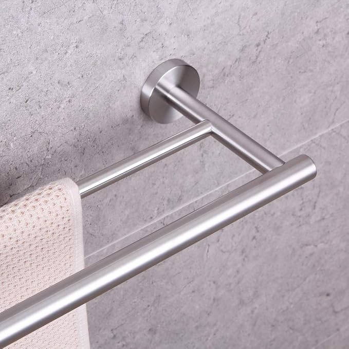 GERZWY Bathroom Double Towel Bar Stainless Steel 30-Inch Bath Towel Bar Modern Style Wall Mount Brushed Finish AG1102C75-LS