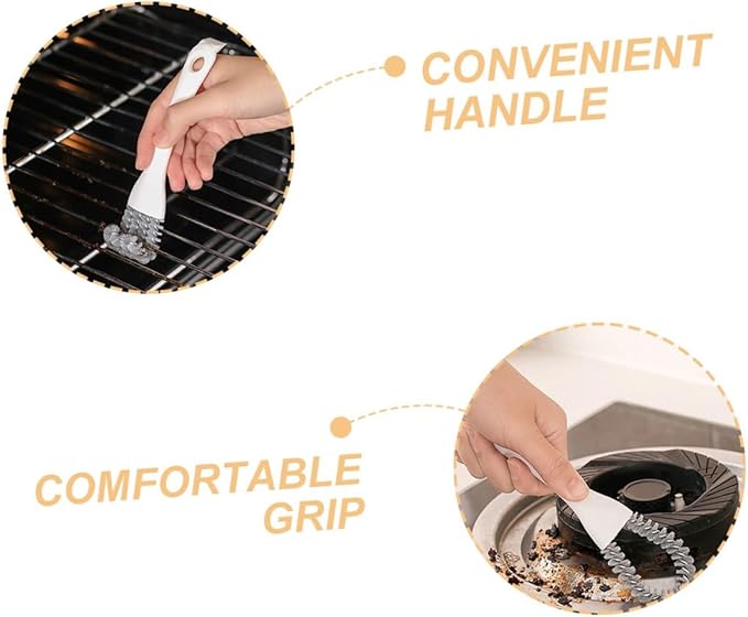 2pcs Multifunctional Kitchen Cleaning Brush Set, Handheld Soft Bristle Grout and Crevice Scrubbers for Stove, Grill, and Home Cleaning