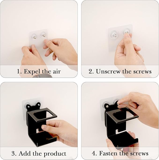 Electric Toothbrush Holder Wall Mounted, Electric Toothbrush Cord Organizer Holds 1 Chargers, Self Adhesive Electric Toothbrush Stand for Bathroom, Medicine Cabinet, Dorm(Black)