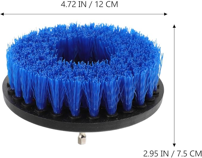 VALICLUD Electric Drill Brush Replacement Heads 5-inch Blue Floor Cleaning Brush Set for Home Kitchen Grout Tile Scrubbing Tool Compatible with Power Drills