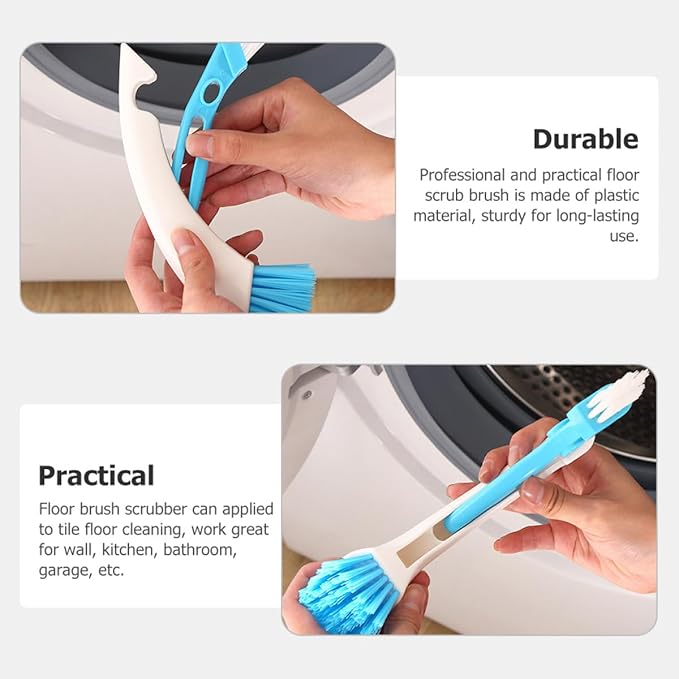 NUOBESTY Detachable Dual-Head Cleaning Brush for Washing Machine Drum and Floor Tiles, Small Multi-Functional Scrub Brush for Bathroom and Kitchen Groove Cleaning Random Color Random Color
