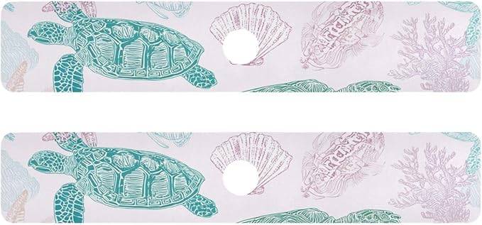 White Turtles Starfish Shell Coral Kitchen Sink Splash Guard Faucet Mat Diatomite Absorbent Pad for Bathroom RV 30x5.4in 2PCS water