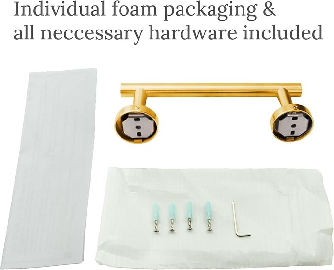 Modket 24 Inches Brushed Gold Towel Bar Bathroom Hardware 304 Stainless Steel Wall Mounted Kitchen Towel Holder Cloths Hanger