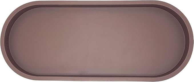 Happitasa Premium 12” x 5” Silicone Vanity Tray | Sink and Surface Organizer with Sturdy Non-Slip Base | Heat Safe, Dishwasher Safe (Dark Chocolate)