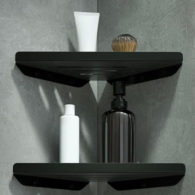 2 Pack Corner Shower Shelves - 304 Stainless Steel Bathroom Shower Caddy for Toilet, Dorm - No Drilling Required