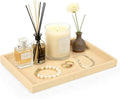 Artificial Travertine Tray, 12"x8" Perfume Tray for Bathroom Counter, Vanity, Home Organizer, Decorative Marble Trays for Perfume, Jewelry, Candles, Coffee, Rectangle, Yellow