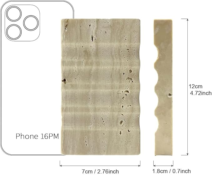 Real Travertine Marble Soap Dish for Shower Stone Tray Small Bar Soap Holder with Self Draining | Non-Slip, Luxury Bath Room Accessories (Beige)
