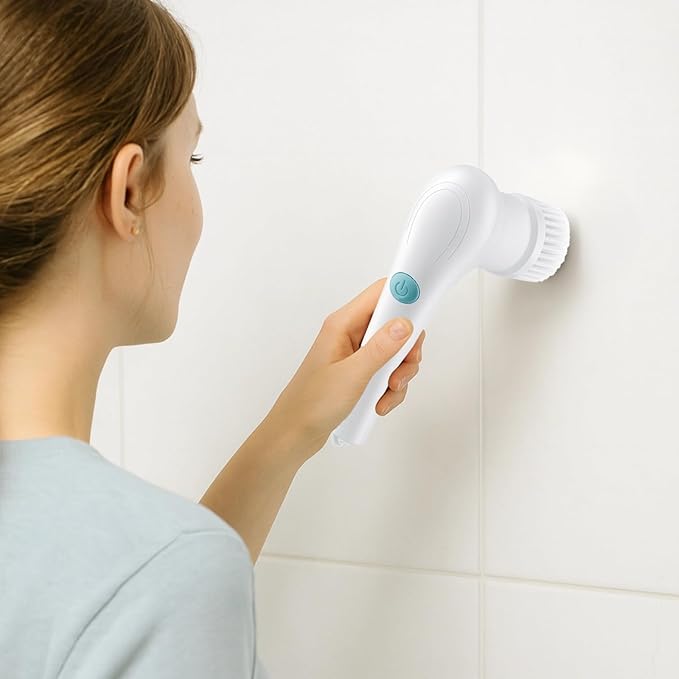 5-Head Electric Spin Scrubber, Portable Cordless Cleaning Brush, for Kitchen, Bathroom, Tile, Grout, and Shower