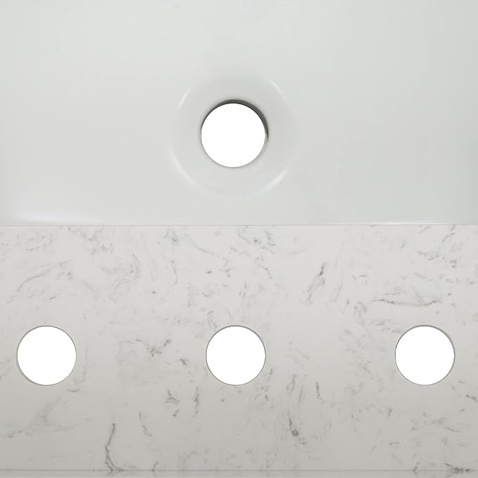 MSI Sparkling Gray Vanity Top with Under Mount Rectangle Ceramic Sinks, Engineered Marble Stone, 4" CC Faucet Holes, 37"X22"