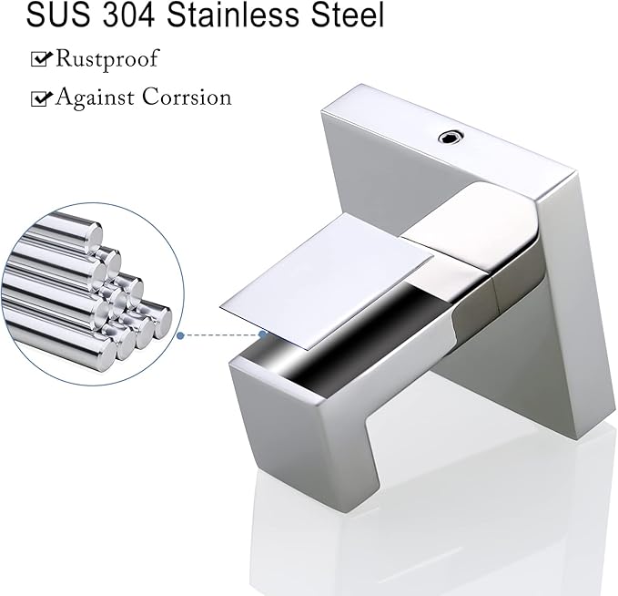 TQKAG Bathroom Towel Hook Coat Polished Robe Clothes Bath Wall Hooks for Kitchen Garage,Stainless Steel Wall Mounted