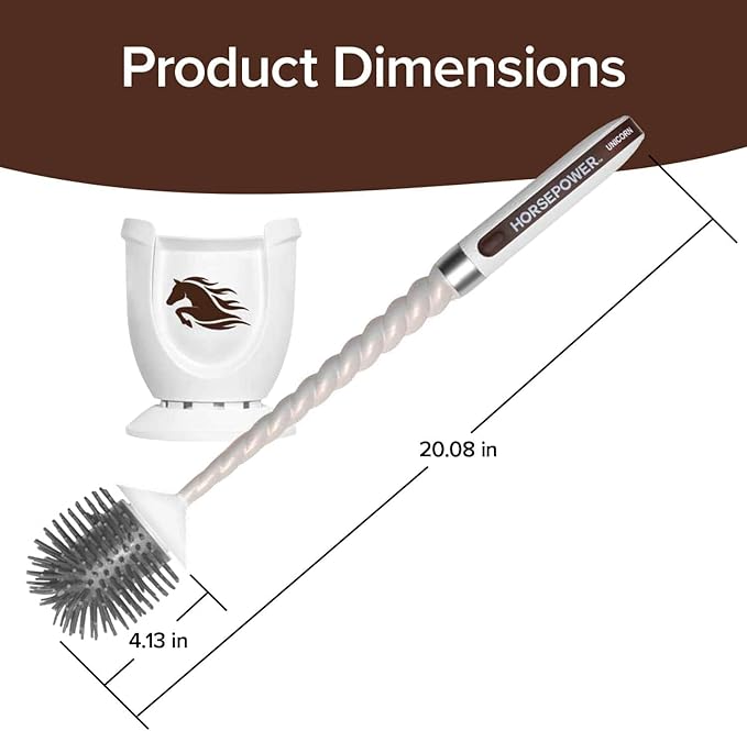 Horsepower Unicorn Electric Toilet Brush – Motorized 360° Silicone Bristles, Rechargeable Cordless Power for Effortless Deep Cleaning – AS-SEEN-ON-TV