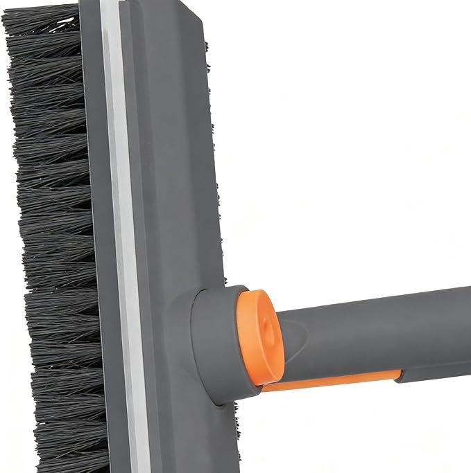 Floor Scrub Brush, Telescopic Handle, 134x27x6.5cm, Long Handle Scrubber, Multifunctional Cleaning Tool, Stiff Bristles, for Kitchen, Bathtub, Toilet, Grout, Wood, Concrete, Deck