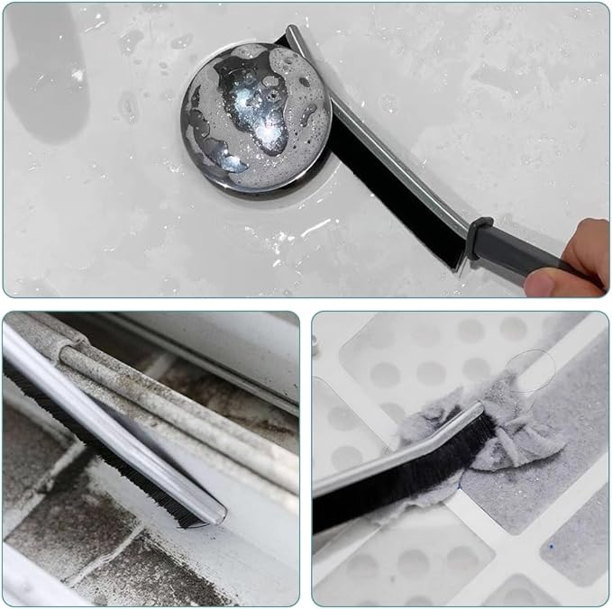 17pcs Crevice Cleaning Brush Set, Bristle Corner Cleaning Brush Set Household Use for Kitchen, Bathroom, Corner, Grout, Sink, Cup(Black)