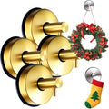 Suction Cup Hooks for Door Wreaths on Glass Suction Cup Hooks for Shower,2025 No Drill Hook Hanging Towels for Window Door Bathroom Mirrors Christmas,Wreath Hanger Holder for Daily Use (Gold-4pc)