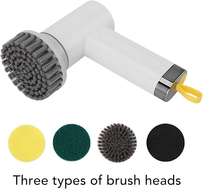Pssopp Electric Rotating Cleaning Brush, Cordless Scrubber Shower Bathroom Cleaner for Kitchen Tile Window Floor (White)
