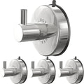 DGYB Suction Cup Hooks - 15LB Shower Hooks for Inside Shower, Stainless Steel No Drill Wall Hook Set of 4 Chrome Towel Hook for Bathrooms, Loofah, Robe