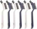 DOITOOL 6pcs Multifunctional Groove Cleaning Brushes with Stiff Bristles, Small Crevice Scrubbers for Household Floor and Bathroom Cleaning, Blue and White Set for Kitchen, Toilet,
