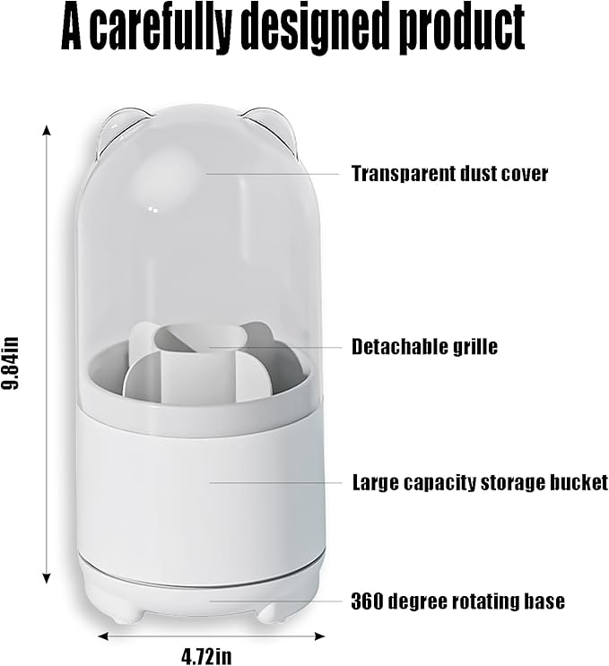 Toothbrush Holders for Bathrooms,Rotating 5-Slot with Cover and Draining Water,Kids Electric Toothbrush Holder and Toothpaste Stand Storage for Bathroom Accessories Counter Organizer Vanity