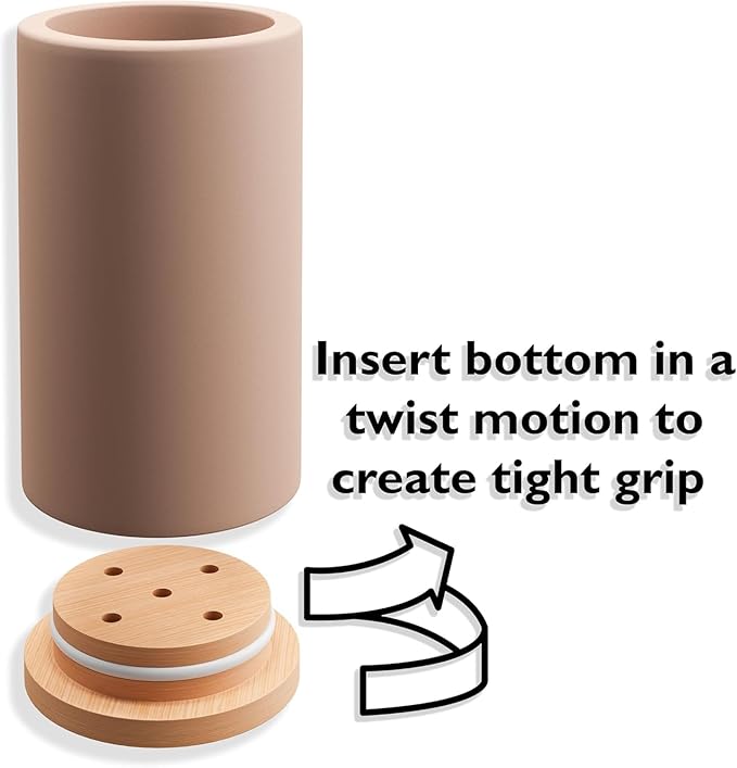 Matani Bamboo Toothbrush Holder Diatomite Tooth Brush Organizer - Storage Stand for Small Bathroom & Counter - Removable Base & Drain Holes, Water-Absorbent & Quick-Drying (Black Holder)