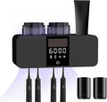 Toothbrush Cleaner & Wall Mounted Toothbrush Holders,Cleaning and Air Drying LED Smart Screen and Timer Function Rechargeable Cordless Tooth Brushing Holder for Bathrooms(Black)