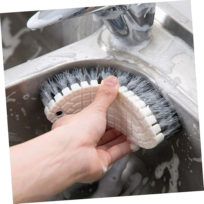 2pcs Kitchen Cleaning Brushes Long Handle Rhombus Brush for Grout Sink Dishes Made of Soft Material Easy to Use