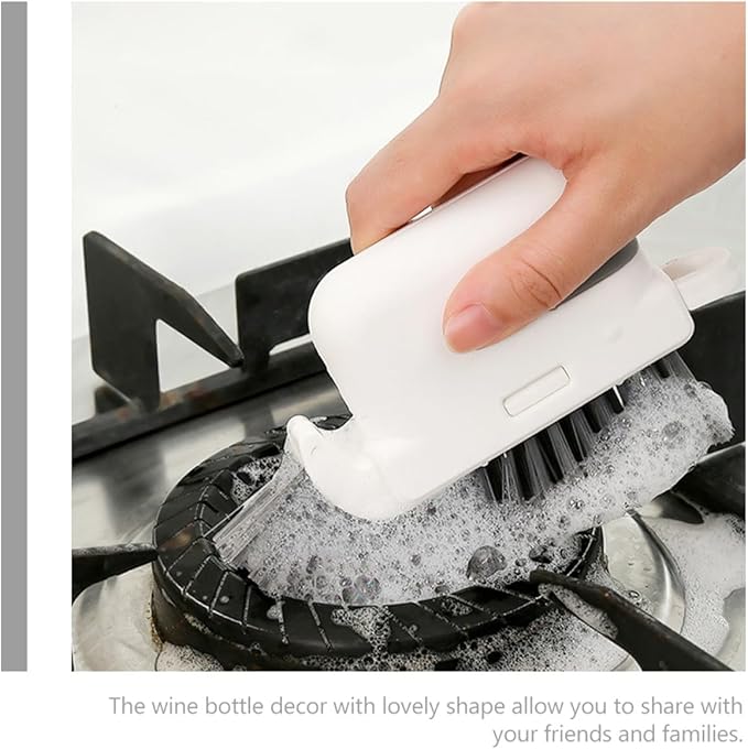 Window Track Cleaning Brush Grooves Cleaner with Detachable Design, Household Groove Gap Cleaning Tool for Kitchen and Window Tracks, Gray