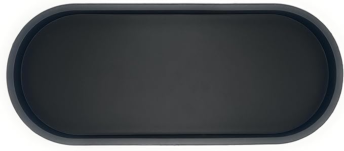 Happitasa Premium 12” x 5” Silicone Vanity Tray | Sink and Surface Organizer with Sturdy Non-Slip Base | Heat Safe, Dishwasher Safe (Black)