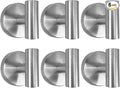 6 PCS Suction Cup Shower Towel Hooks, Wall Mount Robe Holder, Heavy Duty No Drill Wall SUS304 Waterproof Stainless Steel Hooks for Bedroom, Bathroom, Kitchen, Hotel and Office (Brushed Nickel)