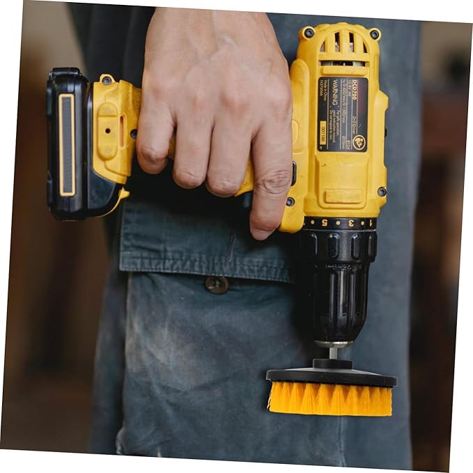 SUPVOX Electric Drill Brush Set 5-inch Round Brush Heads Portable Cleaning Tool Accessories for Kitchen Floor Scrubbing