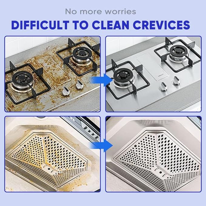 Hard Bristle Crevice Cleaning Brush with Spray Bottle, Grout Cleaner Tool with Stiff Bristles for Tight Spaces, Gap Cleaning Brush for Toilet, Bathroom, Kitchen Surfaces (1, Gray)