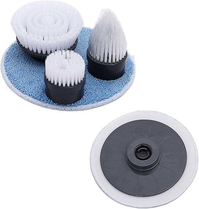 Electric Scrubber Brush for Cleaning Electric Cleaning Brush Scrubber Rechargeable Cordless Portable High Spin Scrubber Kit 4 Replaceable Cleaning Brush Heads for Cleaning Kitchen Pool Car (Heads)