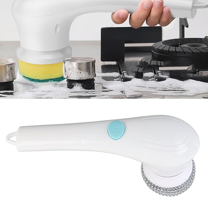 Electric Spin Scrubber Cordless USB Charging Portable Multifunctional Power Cleaning Brush Kitchen Stove