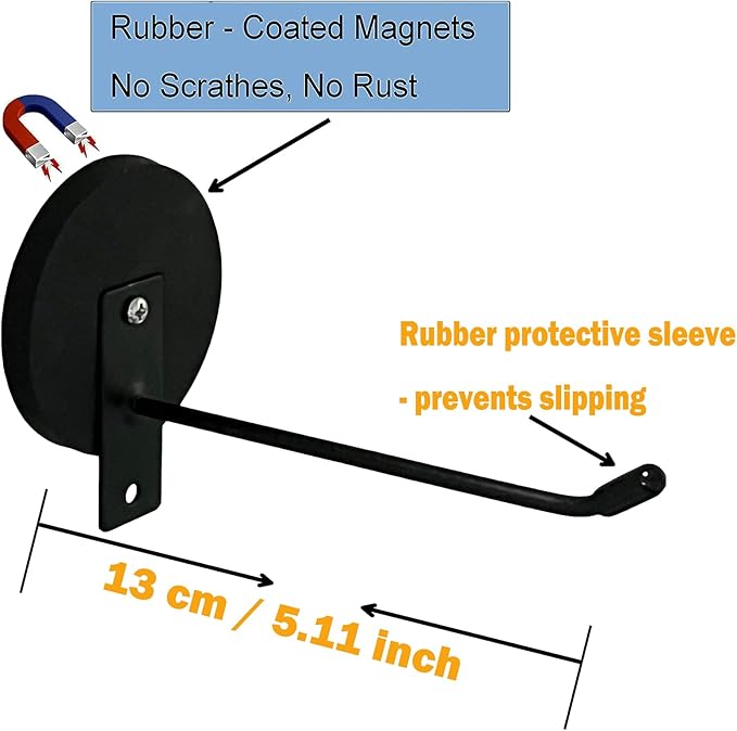 Magnetic Toilet Paper Roll Holder Tissue Roll Holder, Strong Magnet - for Refrigerator, Washer and Dryer Side, Boat, Van Camper,BBQ Grill - No Drilling or Nailing or glueing Needed (Black
