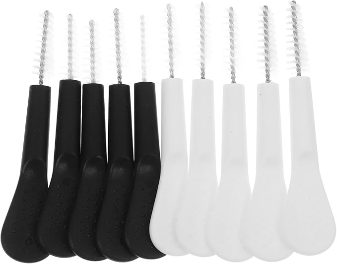 10pcs Handheld Crevice Cleaning Brushes Multi-Purpose Gap Scrubbing Tools Black and White for Kitchen Bathroom Window Edge Grout Cleaning