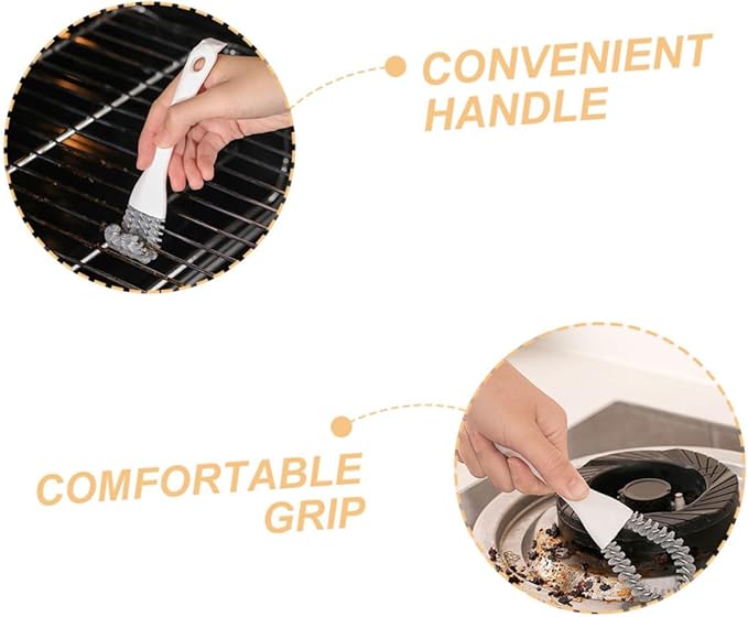 SOIMISS Multifunctional Kitchen Cleaning Brush Set 2pcs – Crevice and U-Shaped Scrub Brushes for Stubborn Stains, Grout and Groove Cleaner Tools for Stove, BBQ, Bathroom, and Window
