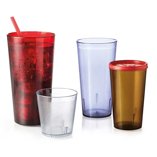 G.E.T. 6624-1-A-EC Heavy-Duty Plastic Restaurant Tumblers, 24 Ounce, Amber (Set of 4)