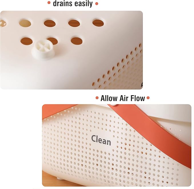 LAIGOO Large Shower Caddy Basket, Plastic Storage Bin with Handles - Shower Storage Organizer for Bathroom, College Dorm, Kitchen, Bedroom, Gym