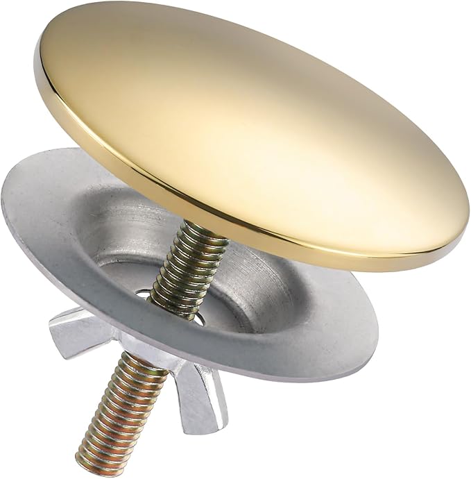 ALEASHA Kitchen Sink Hole Cover, Faucet Hole Cover for Kitchen Sink, Tap Hole Plate Stopper Cover Blanking Brass Metal Plug, Polished Brass