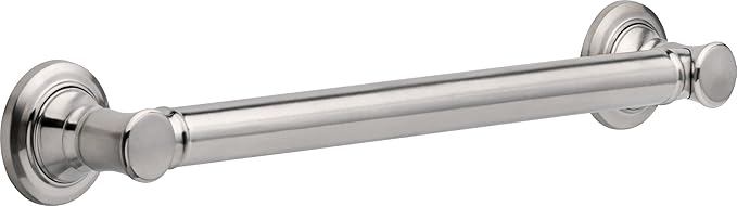 Delta Traditional (1-Pack) 18" Shower Grab Bar Seniors ADA Compliant Brilliance Stainless Steel 450 lb Capacity Bathroom Safety Handle for Shower, Tub | Wall Mounted Balance Assist, Grip Bar 41618-SS