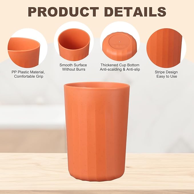uxcell 1 Pcs Simple Toothbrush Cup, 2.8 x 2.8 x 3.9 Inch Bathroom Tumbler Reusable Plastic Cup Set for Storing Toothpaste Toothbrushes Combs Water Beverages, Orange