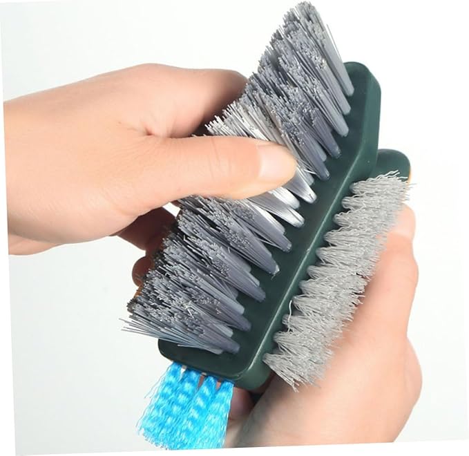 Heavy Duty Multifunctional Crevice Cleaning Brush for Bathroom and Kitchen Ergonomic Handheld Scrubber for Grout Tiles and Narrow Gaps Home Accessory in Dark Green