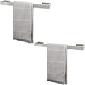TocTen Bath Towel Rack - 2 Pack Square Base Thicken SUS304 Stainless Steel Towel Bar for Bathroom, Bathroom Bar Accessories Towel Rod Heavy Duty Wall Mounted Towel Holder(Brushed Nickel, 16 Inch)
