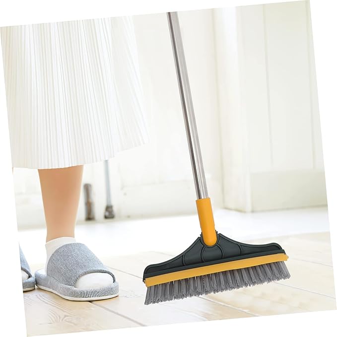 Floor Brush Double-Sided Scrub Brush Long Handle for Bathroom Shower Toilet Grout Cleaning