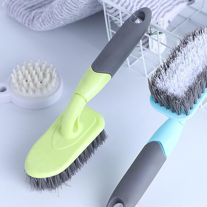 Yellow Long Handle Tile Floor Brush with Stiff Bristles, Deep Cleaning Scrub Brush for Bathroom, Shower, Bathtub, and Kitchen Floor Grooves, Plastic Household Cleaning Tool