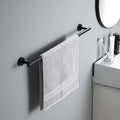 KES 25.2 Inches Black Towel Bar for Bathroom, Hand Towel Holder, Towel Bar Wall Mount, SUS304 Stainless Steel Matte Black, Total Length 27.6 Inch, A2000S70B-BK