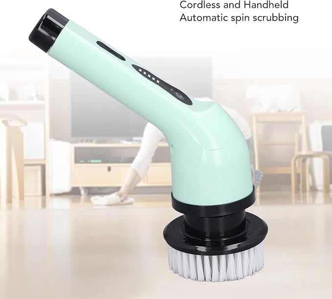 Electric Scrubber, Handheld Cleaning Brush with 9 Multifunctional Brush Heads, Cordless Design for Kitchens, Bathrooms and Cars, PP, Strong Motor